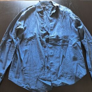 Express 1MX Dress Shirt Slim 15 - 15 1/2 Medium Mens Long Sleeve Blue